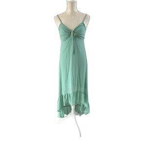 NWT Wild Fable Aqua Green Sleeveless Maxi Dress With Ruffle Hem XS